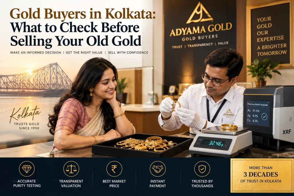 Gold buyers in Kolkata testing old gold jewellery for purity and transparent valuation